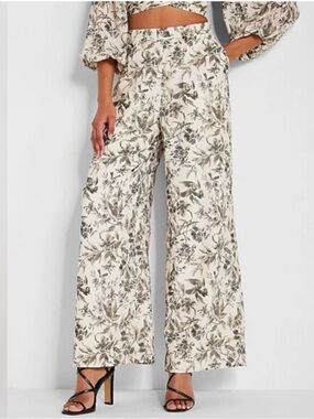 Express Floral Two Piece Set in Ivory/Olive